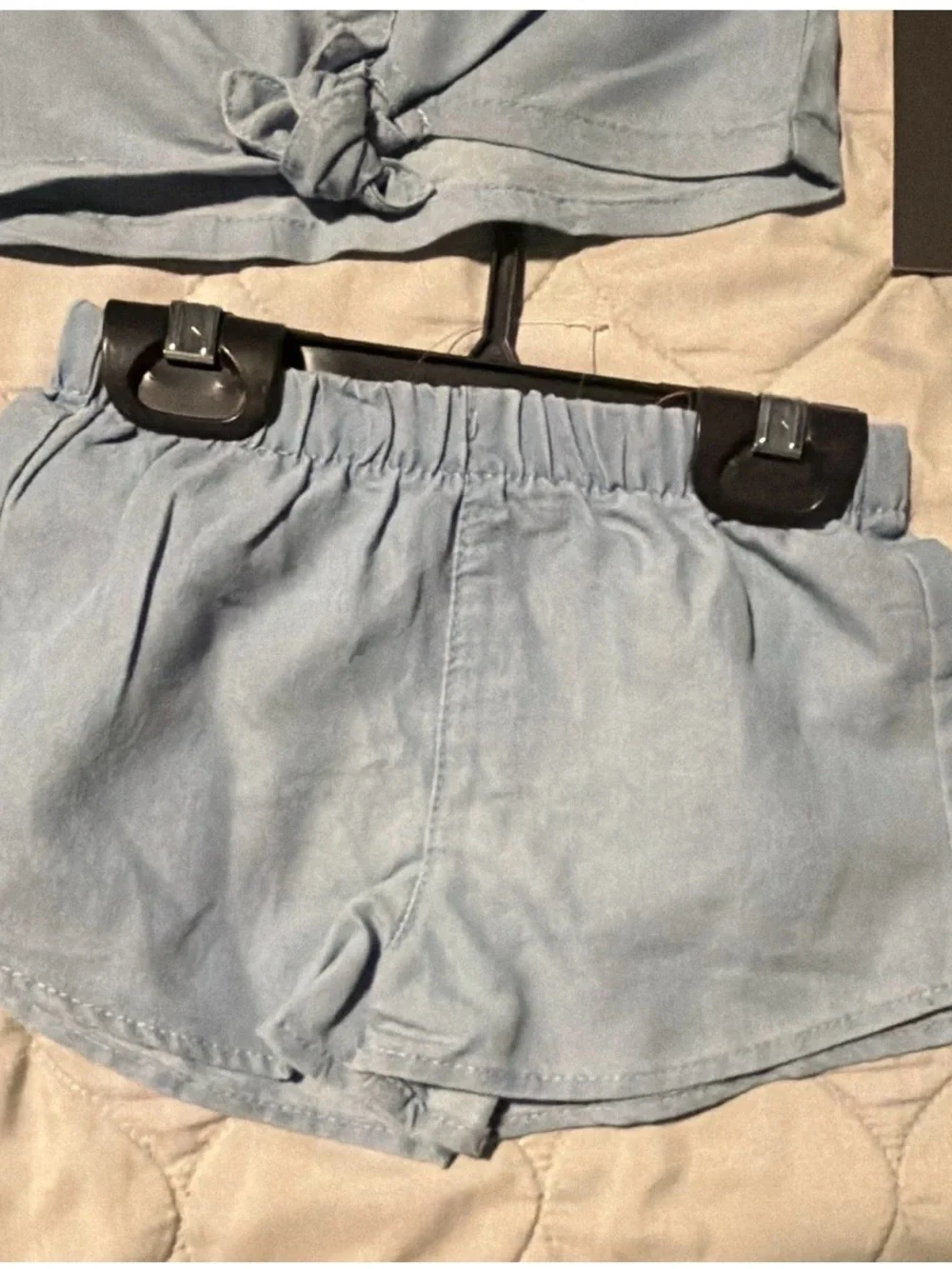 Vince camuto Girls Light Blue Two-Piece Shirt & Shorts Set